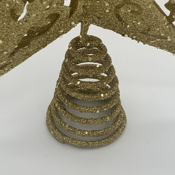 Kurt Adler Unlit Gold Glittered 5-Point Star Christmas Treetop, 8" - Picture 5 of 8
